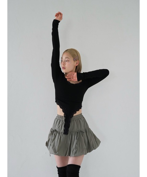 Uenui(ウニュイ)の「lace body suit tops(Tシャツ/カットソー・レディース・ブラック/ホワイト・FREE)」の13枚目の写真