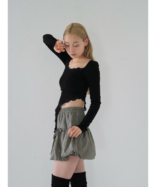 Uenui(ウニュイ)の「lace body suit tops(Tシャツ/カットソー・レディース・ブラック/ホワイト・FREE)」の14枚目の写真