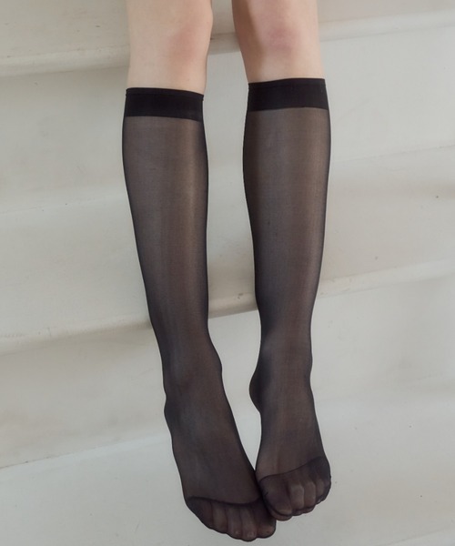 Birthday room（バースデイルーム）の「シアーハイソックス/sheer high socks（ソックス/靴下・レディース・ホワイト/ブラック・FREE）」の2枚目の写真