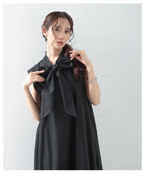 Sawa a la mode(サワアラモード)の「ボウタイティアードワンピース(ワンピース・レディース・ピンク/ブルー/ブラック・FREE)」の6枚目の写真