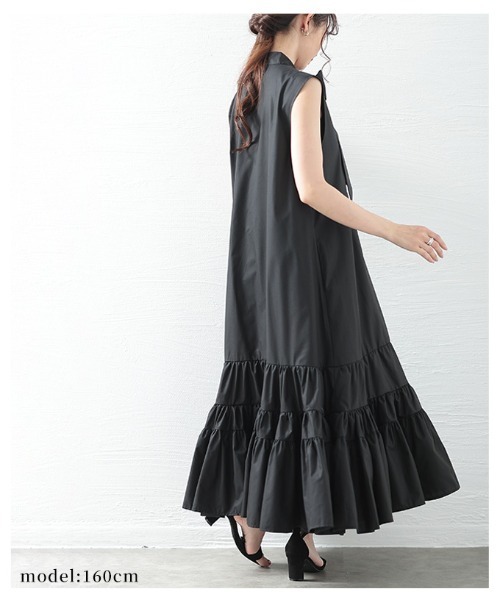 Sawa a la mode(サワアラモード)の「ボウタイティアードワンピース(ワンピース・レディース・ピンク/ブルー/ブラック・FREE)」の8枚目の写真