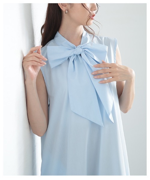 Sawa a la mode(サワアラモード)の「ボウタイティアードワンピース(ワンピース・レディース・ピンク/ブルー/ブラック・FREE)」の13枚目の写真