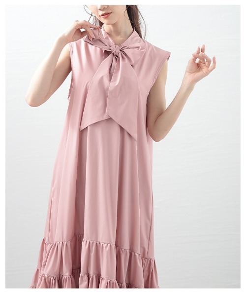 Sawa a la mode(サワアラモード)の「ボウタイティアードワンピース(ワンピース・レディース・ピンク/ブルー/ブラック・FREE)」の18枚目の写真