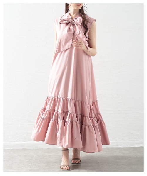 Sawa a la mode(サワアラモード)の「ボウタイティアードワンピース(ワンピース・レディース・ピンク/ブルー/ブラック・FREE)」の19枚目の写真