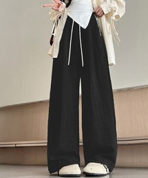 ワイドパンツウエストゴムストレートパンツ
