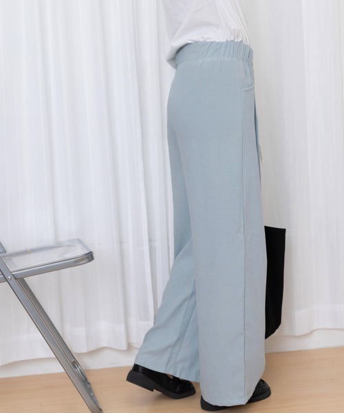 Miniministore(ミニミニストア)の「ワイドパンツウエストゴムストレートパンツ(スラックス・レディース・オフホワイト/ブラック/ブルーグレー/ベージュ/ピンク・FREE)」の7枚目の写真
