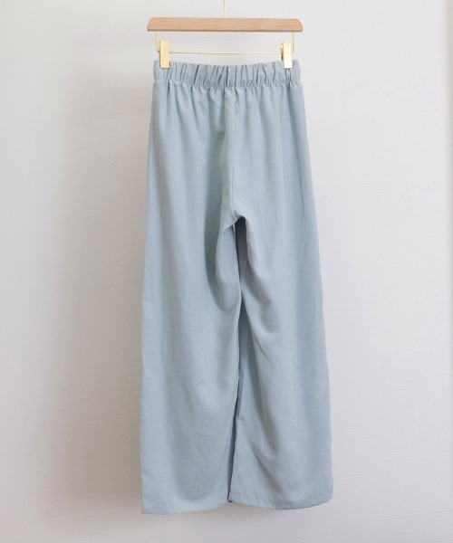 Miniministore(ミニミニストア)の「ワイドパンツウエストゴムストレートパンツ(スラックス・レディース・オフホワイト/ブラック/ブルーグレー/ベージュ/ピンク・FREE)」の10枚目の写真