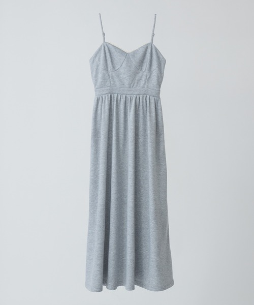 idem（イデム）の「tulle ribbon sweat cami  onepiece／バックリボンスウェットワンピ（ワンピース・レディース・ネイビー/グレー・FREE）」の12枚目の写真