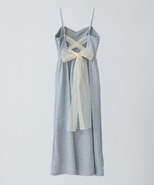 tulle ribbon sweat cami onepiece – idem