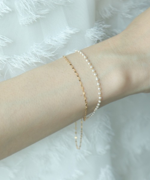 Three Four Time（ｽﾘｰﾌｫｰﾀｲﾑ）の「ミニパール×チェーンマグネットブレスレット（ブレスレット・レディース・ゴールド/ピンクゴールド・FREE）」の3枚目の写真