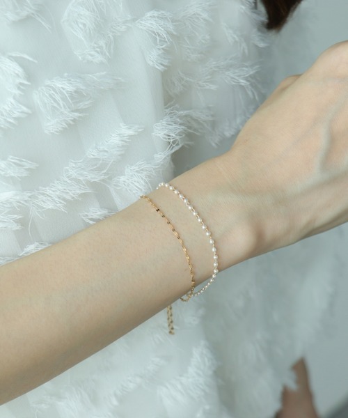 Three Four Time（ｽﾘｰﾌｫｰﾀｲﾑ）の「ミニパール×チェーンマグネットブレスレット（ブレスレット・レディース・ゴールド/ピンクゴールド・FREE）」の5枚目の写真
