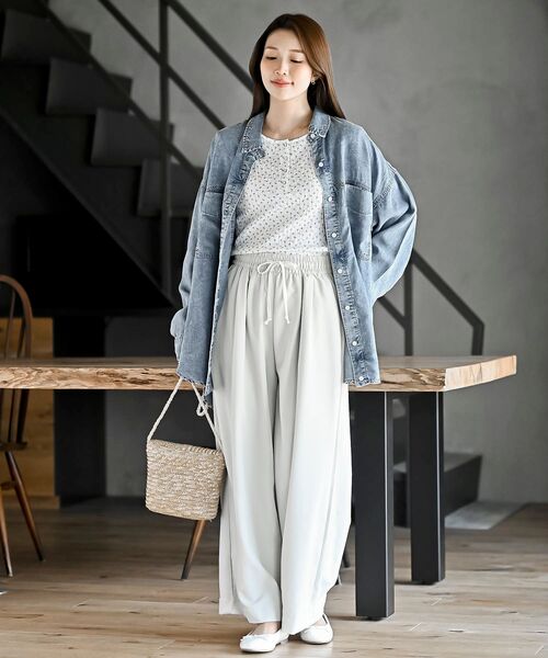 rps（アールピーエス）の「フロントタックワイドイージーパンツ（その他パンツ・レディース・ベージュ/チャコールグレー/アイボリー/ブラック・フリー）」の16枚目の写真