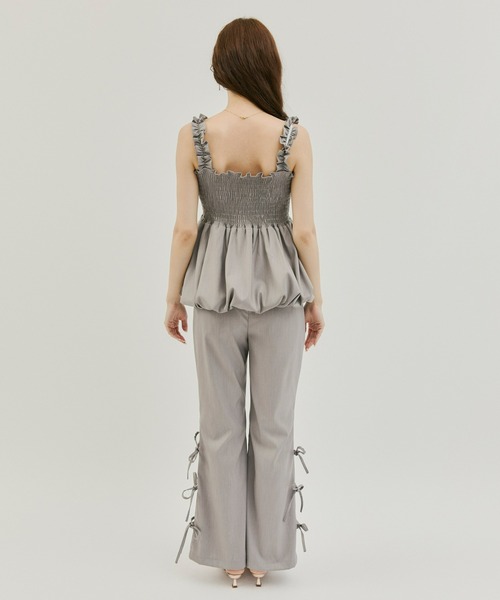 Olu.（オルドット）の「サイドリボンフレアパンツ[セットアップ可能]（その他パンツ・レディース・グレー/ネイビー・0/1）」の8枚目の写真