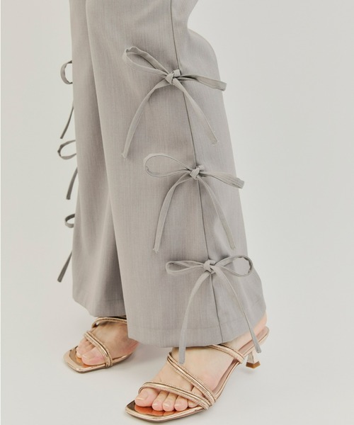 Olu.（オルドット）の「サイドリボンフレアパンツ[セットアップ可能]（その他パンツ・レディース・グレー/ネイビー・0/1）」の10枚目の写真