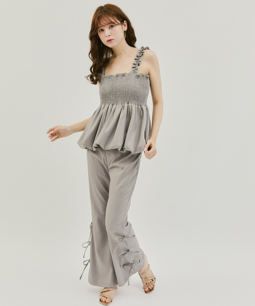 Olu.（オルドット）の「サイドリボンフレアパンツ[セットアップ可能]（その他パンツ・レディース・グレー/ネイビー・0/1）」の11枚目の写真