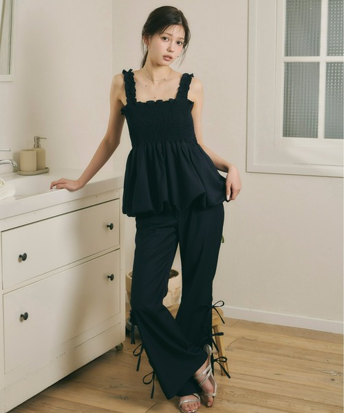 Olu.（オルドット）の「サイドリボンフレアパンツ[セットアップ可能]（その他パンツ・レディース・グレー/ネイビー・0/1）」の3枚目の写真