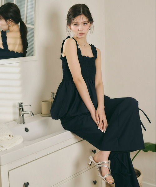 Olu.（オルドット）の「サイドリボンフレアパンツ[セットアップ可能]（その他パンツ・レディース・グレー/ネイビー・0/1）」の4枚目の写真