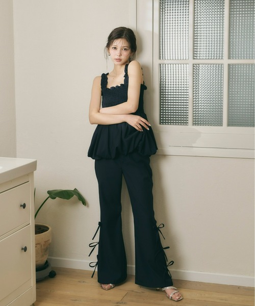 Olu.（オルドット）の「サイドリボンフレアパンツ[セットアップ可能]（その他パンツ・レディース・グレー/ネイビー・0/1）」の5枚目の写真