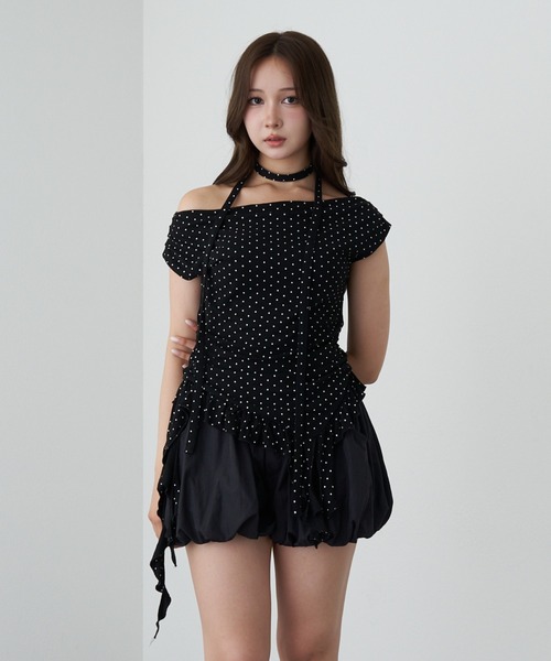 RAY CASSIN（レイカズン）の「【マルチウェイ/チョーカー付き】裾フリルドロストTシャツ（Tシャツ/カットソー・レディース・ホワイト系その他3/ブラック系その他3/ブラック系その他2/ブルー系その他2/カーキ・FREE）」の3枚目の写真