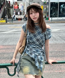 me　チェック柄半袖カットソー TOMMY HILFIGER トミーヒルフィガー 半袖シャツ チェック柄 NO