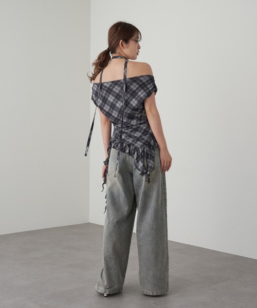 RAY CASSIN（レイカズン）の「【マルチウェイ/チョーカー付き】裾フリルドロストTシャツ（Tシャツ/カットソー・レディース・ホワイト系その他3/ブラック系その他3/ブラック系その他2/ブルー系その他2/カーキ・FREE）」の15枚目の写真