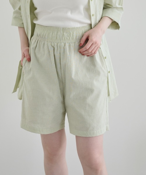 Crisp(クリスプ)の「ストライプハーフパンツ(その他パンツ・レディース・グリーン/イエロー・FREE)」の1枚目の写真