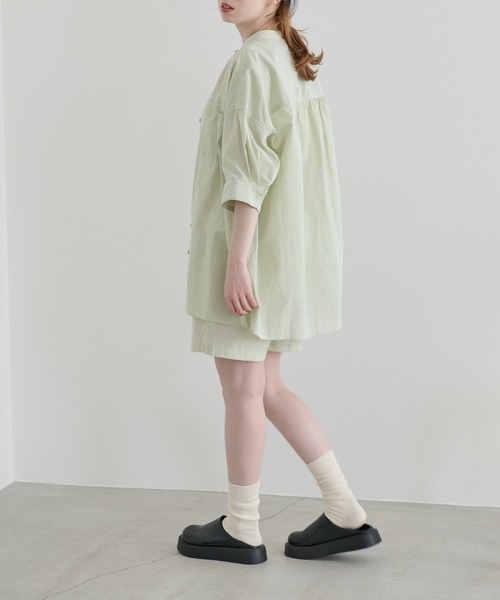 Crisp(クリスプ)の「ストライプハーフパンツ(その他パンツ・レディース・グリーン/イエロー・FREE)」の4枚目の写真