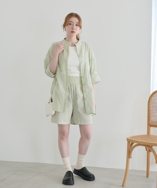 Crisp(クリスプ)の「ストライプハーフパンツ(その他パンツ・レディース・グリーン/イエロー・FREE)」の3枚目の写真