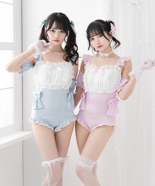 ディアマイラブ　水着 セール】ときめきハートレースフリルセーラー水着（水着