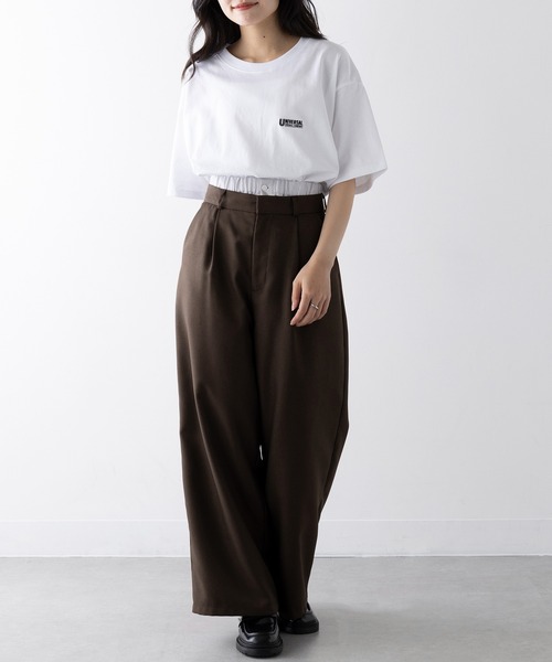 UNIVERSAL OVERALL（ユニバーサルオーバーオール）の「【UNIVERSAL OVERALL】EMBROIDERY TEE U2523249（Tシャツ/カットソー・レディース・ホワイト/ブラック/オートミール・S/M/L/XL）」の17枚目の写真