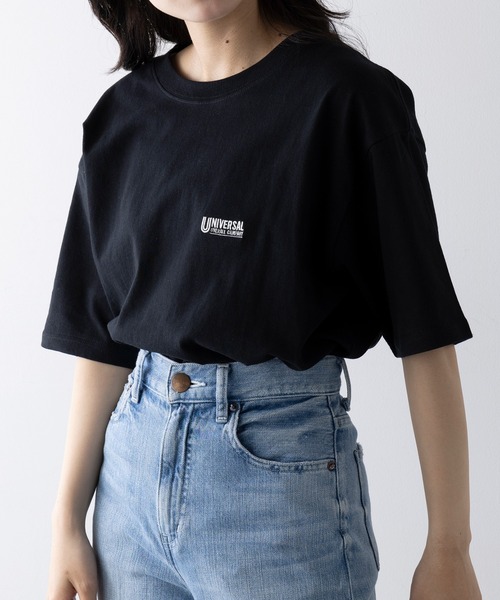 UNIVERSAL OVERALL ユニバーサル オーバーオール EMBROIDERY TEE U2523249 ユニセックス レディース メンズ Tシャツ アメカジ シンプル トラッド 父の日 ギフト セール】【UNIVERSAL OVERALL】EMBROIDERY TEE U2523249（T
