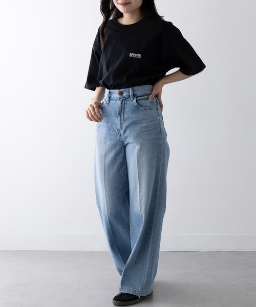 UNIVERSAL OVERALL（ユニバーサルオーバーオール）の「【UNIVERSAL OVERALL】EMBROIDERY TEE U2523249（Tシャツ/カットソー・レディース・ホワイト/ブラック/オートミール・S/M/L/XL）」の11枚目の写真