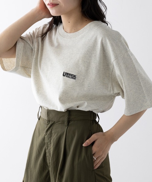 UNIVERSAL OVERALL ユニバーサル オーバーオール EMBROIDERY TEE U2523249 ユニセックス レディース メンズ Tシャツ アメカジ シンプル トラッド 父の日 ギフト セール】【UNIVERSAL OVERALL】EMBROIDERY TEE U2523249（T