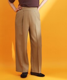 THE SHOP TK  | 麻調ピンタックワイドパンツ【洗濯機OK】(その他パンツ)