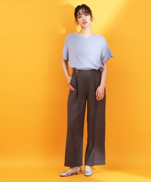 THE SHOP TK (ザ ショップ ティーケー )の「麻調ピンタックワイドパンツ【洗濯機OK】(その他パンツ・レディース・ブラック/ブラウン系その他/ベージュ・11/12/13)」の9枚目の写真