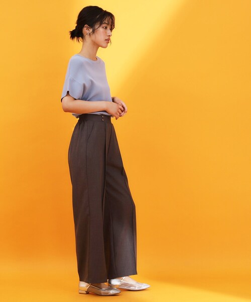 THE SHOP TK (ザ ショップ ティーケー )の「麻調ピンタックワイドパンツ【洗濯機OK】(その他パンツ・レディース・ブラック/ブラウン系その他/ベージュ・11/12/13)」の10枚目の写真