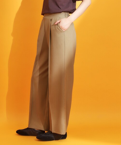 THE SHOP TK (ザ ショップ ティーケー )の「麻調ピンタックワイドパンツ【洗濯機OK】(その他パンツ・レディース・ブラック/ブラウン系その他/ベージュ・11/12/13)」の12枚目の写真