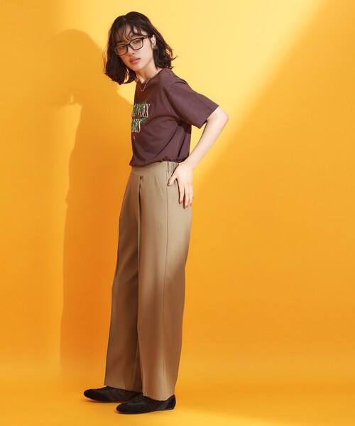 THE SHOP TK (ザ ショップ ティーケー )の「麻調ピンタックワイドパンツ【洗濯機OK】(その他パンツ・レディース・ブラック/ブラウン系その他/ベージュ・11/12/13)」の14枚目の写真