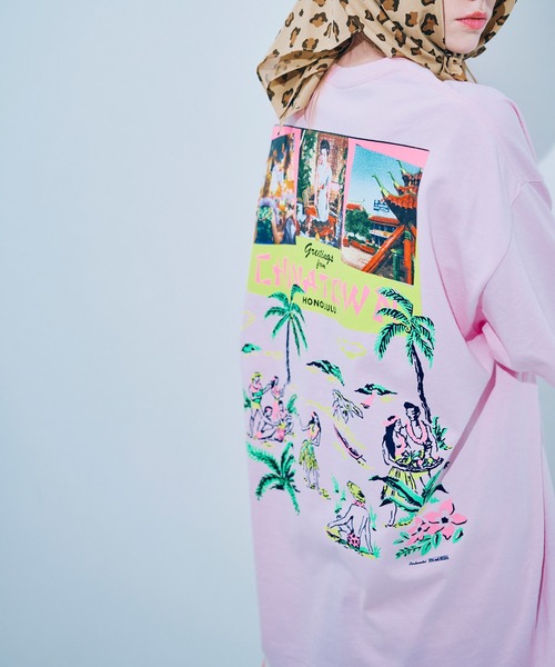 RNA(アールエヌエー)の「M2517 PINKMOTEL ホノルルメモリーT(Tシャツ/カットソー・レディース・ブラック/アッシュグレー/ピンク・MEDIUM)」の3枚目の写真