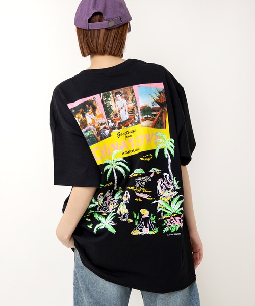 RNA(アールエヌエー)の「M2517 PINKMOTEL ホノルルメモリーT(Tシャツ/カットソー・レディース・ブラック/アッシュグレー/ピンク・MEDIUM)」の5枚目の写真