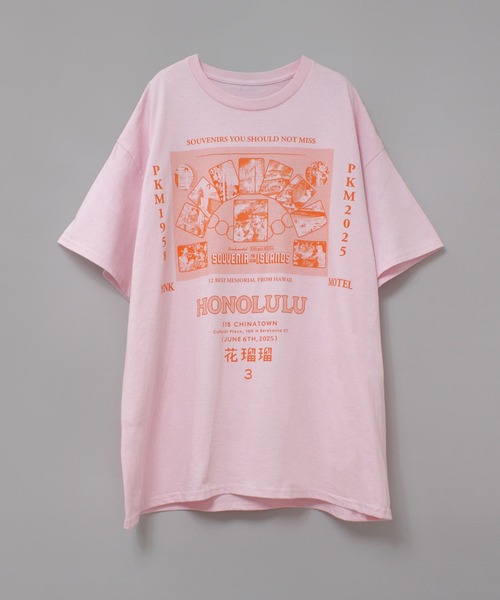 RNA(アールエヌエー)の「M2517 PINKMOTEL ホノルルメモリーT(Tシャツ/カットソー・レディース・ブラック/アッシュグレー/ピンク・MEDIUM)」の17枚目の写真