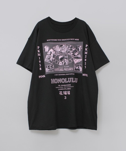 RNA(アールエヌエー)の「M2517 PINKMOTEL ホノルルメモリーT(Tシャツ/カットソー・レディース・ブラック/アッシュグレー/ピンク・MEDIUM)」の6枚目の写真