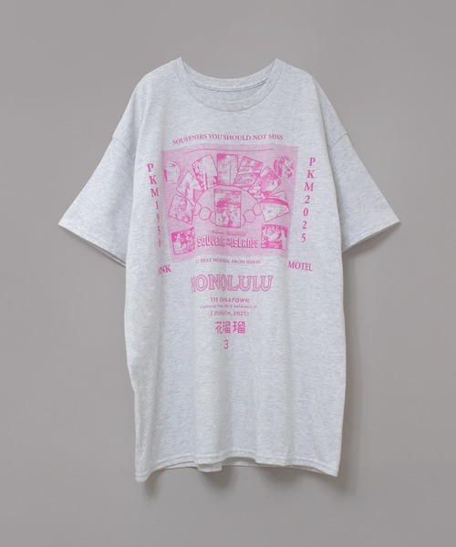 RNA(アールエヌエー)の「M2517 PINKMOTEL ホノルルメモリーT(Tシャツ/カットソー・レディース・ブラック/アッシュグレー/ピンク・MEDIUM)」の10枚目の写真