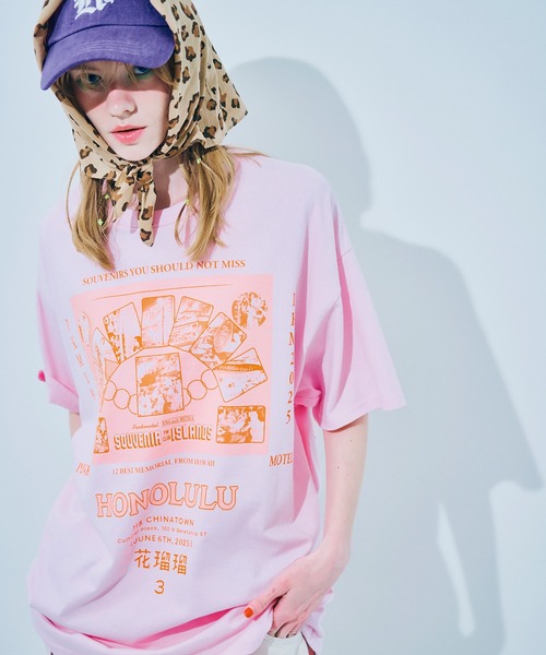 RNA(アールエヌエー)の「M2517 PINKMOTEL ホノルルメモリーT(Tシャツ/カットソー・レディース・ブラック/アッシュグレー/ピンク・MEDIUM)」の12枚目の写真