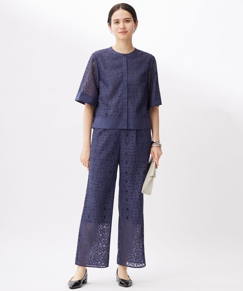 自由区(ジユウク)の「フラワータイルレース パンツ(その他パンツ・レディース・アイボリー系/ダルブルー系/オリーブ系・44/46)」の6枚目の写真