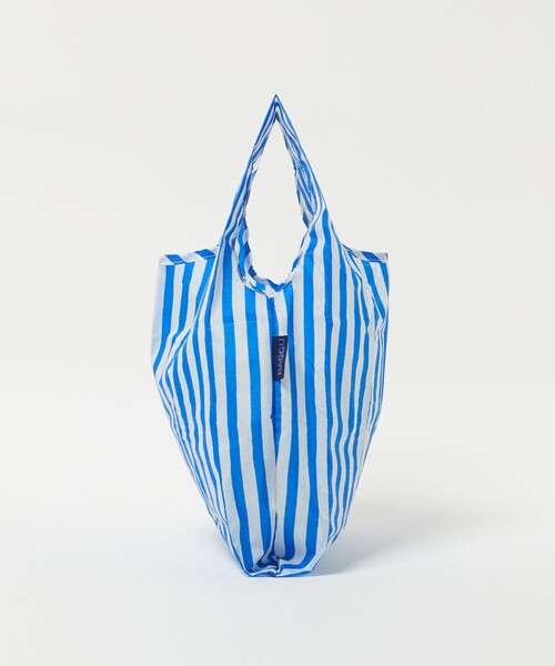 ストライプエコバッグ 青 緑 白 BAGGU＞BABY ストライプ / キッズ（エコバッグ/サブバッグ