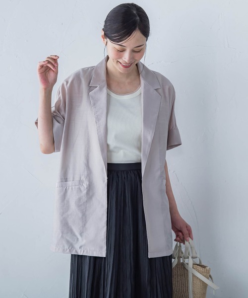 LAUTREAMONT（ロートレアモン）の「【WEB限定】シアースラブジャケット≪手洗い可能≫（その他アウター・レディース・グレー/ブラック/ライトブルー・11号/9号）」の3枚目の写真