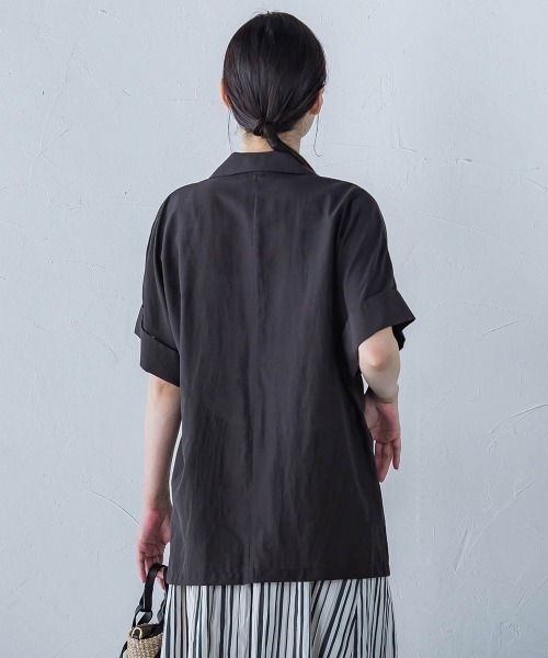 LAUTREAMONT（ロートレアモン）の「【WEB限定】シアースラブジャケット≪手洗い可能≫（その他アウター・レディース・グレー/ブラック/ライトブルー・11号/9号）」の6枚目の写真