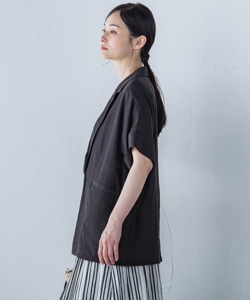 LAUTREAMONT（ロートレアモン）の「【WEB限定】シアースラブジャケット≪手洗い可能≫（その他アウター・レディース・グレー/ブラック/ライトブルー・11号/9号）」の4枚目の写真