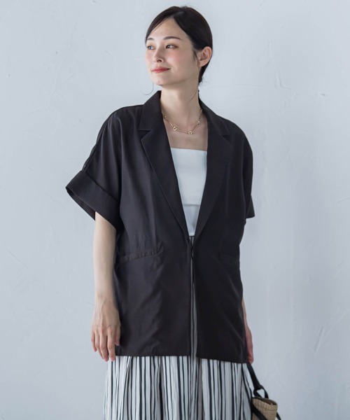 LAUTREAMONT（ロートレアモン）の「【WEB限定】シアースラブジャケット≪手洗い可能≫（その他アウター・レディース・グレー/ブラック/ライトブルー・11号/9号）」の5枚目の写真